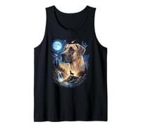Great Dane Howling at The Moon Art Vintage Dog Art Canotta