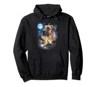 Great Dane Howling at The Moon Art Vintage Dog Art Felpa con Cappuccio