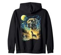 Great Dane Howling to The Moon Meme Divertente Alano degli Anni '90 Felpa con Cappuccio