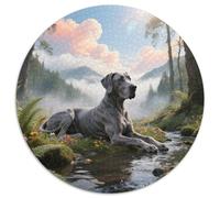 Great Dane Rompicapo Circolare Con Pet Dog, 1000 Pezzi Per Chi Ama Le Sfide Intellettuali 1000pcs (67.5x67.5cm)