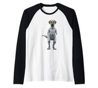 Great Dane T Rex Dinosaursaur Divertente Maglia con Maniche Raglan