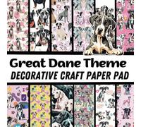 Great Dane Theme Decorative Craft Paper Pad: Great Dane Puppy Print Paper for Scrapbooking, Decoupage and Paper Crafts