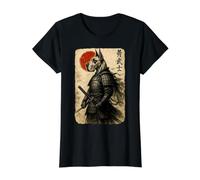 Great Dane Warrior Ukiyo Opera d'Arte Giapponese Cane Samurai Maglietta con Stampa Grafica Economica, Donna, Nero, M