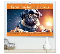 Great fun for pug lovers (High Quality Premium Wall Calendar 2026 DIN A2 landscape),CALVENDO 12 Month Wall Calendar: A must have for all pug owners who love humor