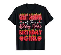 Great Grandma Of The Berry Primo Compleanno Ragazza Fragola Maglietta