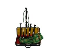 Great Highland - Cornetti in legno di rosa, colore nero, argento, tinta unita, per bagpipe scozzesi