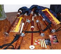 Great Highland Scottish Cornamuse set completo marrone argento Pride of Scotland Tartan imparare a giocare