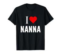 Great I Love Nanna Apparel Maglietta Unisex Nero T-Shirt Scollo a V Manica lunga con doppia cucitura Small Regalo