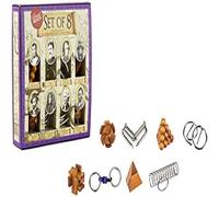 Great Minds Set of 8 Puzzle Compendium (4 Wooden, 4 Metal)