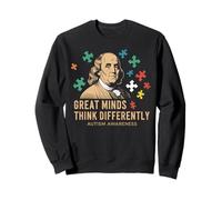 Great Minds Think Differently - Benjamin Franklin Autism Felpa