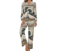 Great Northern Diver - Pigiama da donna, a maniche lunghe, con bottoni, morbido, Stile:, 4XL