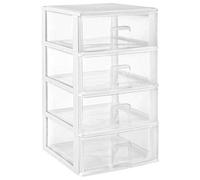 Great Plastic plastica Set 4 impilabile, 380 x 370 x 626 mm cassetti Naturale (MOD. 4.4), Bianco, Taglia Unica