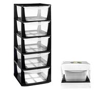 Great Plastic Plastica Set 5 Cassetti Design 400X385X945 mm Nero (Smontato), Taglia Unica