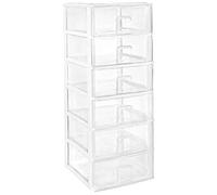 Great Plastic plastica Set 6 impilabile, 380 x 370 x 932 mm cassetti Naturale (MOD. 6.4), Bianco, Taglia Unica