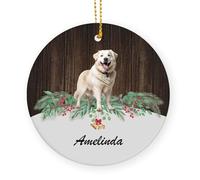 Great Pyrenees Dog Ornamento Natalizio In Ceramica Con Cordino Ornamenti Per Albero Di Natale 7.3Cm Decorazioni Albero Di Natale