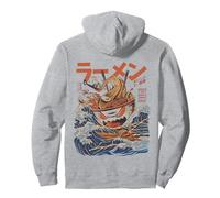 Great Ramen of Kanagawa Cibo Giapponese Mostro Kaiju Ramen Felpa con Cappuccio