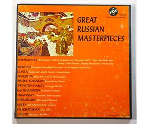 Great Russian Masterpieces (4 Stereo LPs Box Set) Tchaikovsky, Borodin, Glinka, Prokofiev, Rimsky-Korsakov, Ippolitov-Ivanov, Rachmanioff, Stravinsky, Mussorgsky, Gliere, Khachaturian, Liadov