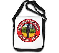 Great Smoky Mountains National Park Bear Logo Borsa a tracolla bianca