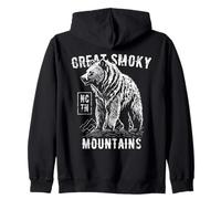Great Smoky Mountains USA Bear Design Stile Vintage Felpa con Cappuccio