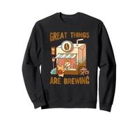 Great Things Are Brewing Coffee Kawaii Carino Divertente Felpa