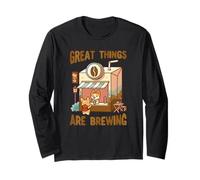 Great Things Are Brewing Coffee Kawaii Carino Divertente Maglia a Manica
