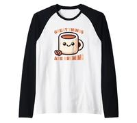Great Things Are Brewing Coffee Kawaii Carino Divertente Maglia con Maniche Raglan