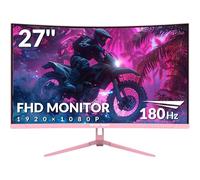 Great voell 27 pollici Rosa Gaming Monitor curvo 1440P (2560 * 1440), 2K, 165HZ, Anti-Blue Light Eye Protection, compatibile VESA-100 * 100mm, inclinabile, con FreeSync, supporto HDR, HDMI+DP, 16:9