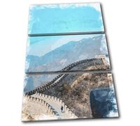 Great Wall of China Asia Landmarks TREBLE TELA parete arte foto stampa