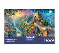 Great Wall with Cats And Glowing Town Puzzle Da 1000 Pezzi Fantasy Architecture Classico E Sfidante, Regalo Per Tutte Le Età 38x26cm/1000pcs