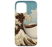 Great Wave Coffee Kanagawa Ukiyo-e Caffeina giapponese Art Custodia per iPhone 13 Pro Max
