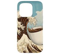 Great Wave Coffee Kanagawa Ukiyo-e Caffeina giapponese Art Custodia per iPhone 15 Pro
