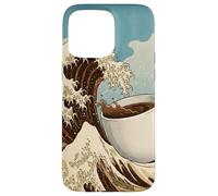 Great Wave Coffee Kanagawa Ukiyo-e Caffeina giapponese Art Custodia per iPhone 15 Pro Max