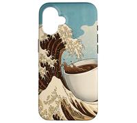 Great Wave Coffee Kanagawa Ukiyo-e Caffeina giapponese Art Custodia per iPhone 16