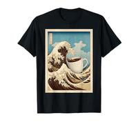Great Wave Coffee Kanagawa Ukiyo-e Caffeina Giapponese Art Maglietta