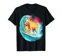 Great Wave Golden Retriever Dog Dad Fa Surf Maglietta