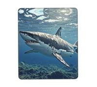Great White Shark (2) Tappetino per Mouse Piccolo Mousepad Portatile Tappetino Scrivania for Computer Ufficio Accessori Scrivania 25X30Cm