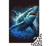 Great White Shark Attack 1000 Pezzi Carta Ecologica Set Di Puzzle Per Bambini Principianti Gioco Divertente Decorazione Murale 52x38cm/1000pcs