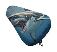 Great White Shark - Coprisedile per bicicletta con apertura a bocca, impermeabile, con coulisse, per pioggia, neve, polvere, per mountain bike