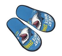 Great White Shark Pattern Pantofole Calde Pantofole Da Casa Leggero Slippers Per Donna Uomo Spa M