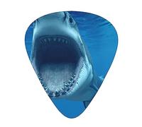 Great White Shark Plettri per chitarra, accessori per chitarra, confezione da 12 plettri per basso artistico, sottili, medi e pesanti, 3 misure per ukulele