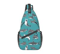 Great White Shark Poses Mouth Piccola borsa a tracolla per donna Zaino a tracolla da uomo Casual Escursionismo Daypack Borsa a tracolla