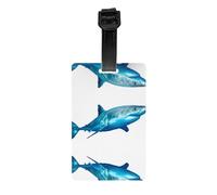 Great White Shark - Set di etichette per bagagli, identificatori identificativi sicuri per viaggi, crociere, valigie e zaini, robuste etichette in PVC