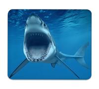 Great White Shark Tappetino Mouse Bordo Cucito Mousemat Soffice Tappetini per Il Mouse per Casa Gioco Lavoro 25X30Cm