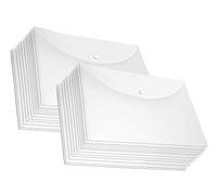 GreatDio® Borsa portadocumenti A4 multicolore per cancelleria, organizer per bottoni a pressione, contenitore in plastica trasparente per carta, confezione da 15