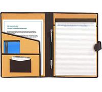 GreatDio® Cartella per conferenze, in similpelle, professionale, per conferenze, formato A4, per documenti (nero, formato A4, 1 pezzo)