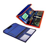 GreatDio Porta libretto degli assegni, scomparti multipli, cerniera espandibile, organizer da viaggio, tasca per piccoli dispositivi elettronici e accessori (il colore può variare)