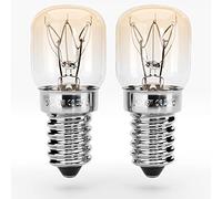 greate 2x Lampadina forno whirlpool piccole E14 15W - lampadina per forno resistenti al calore fino a 300 gradi per forni, grill, microonde, ecc - Lampadine da forno con capsula T22, 75 lumen, 2700K