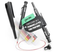 greate 2x Marcatore a foro profondo con matite falegname, 14 mine e temperamatite - Matita da cantiere professionale per legno, metallo, plastica, piastrelle - fai da te attrezzi, accessori da lavoro