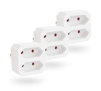 greate 3x Adattatore Presa 2-fold fino a max. 1100W - Presa Multipla per Europlugs senza Cavo