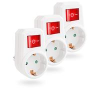 Greate 3x Presa Con Interruttore a 2 Poli - Adattatore Elettrico Commutabile a Risparmio Energetico - Bianco Salvaspazio